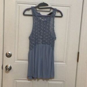 Lush Light Blue Lace Tank Top